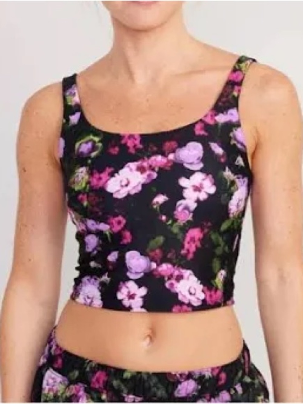 Old Navy PowerSoft Longline Sports Bra, featured in a black colorway